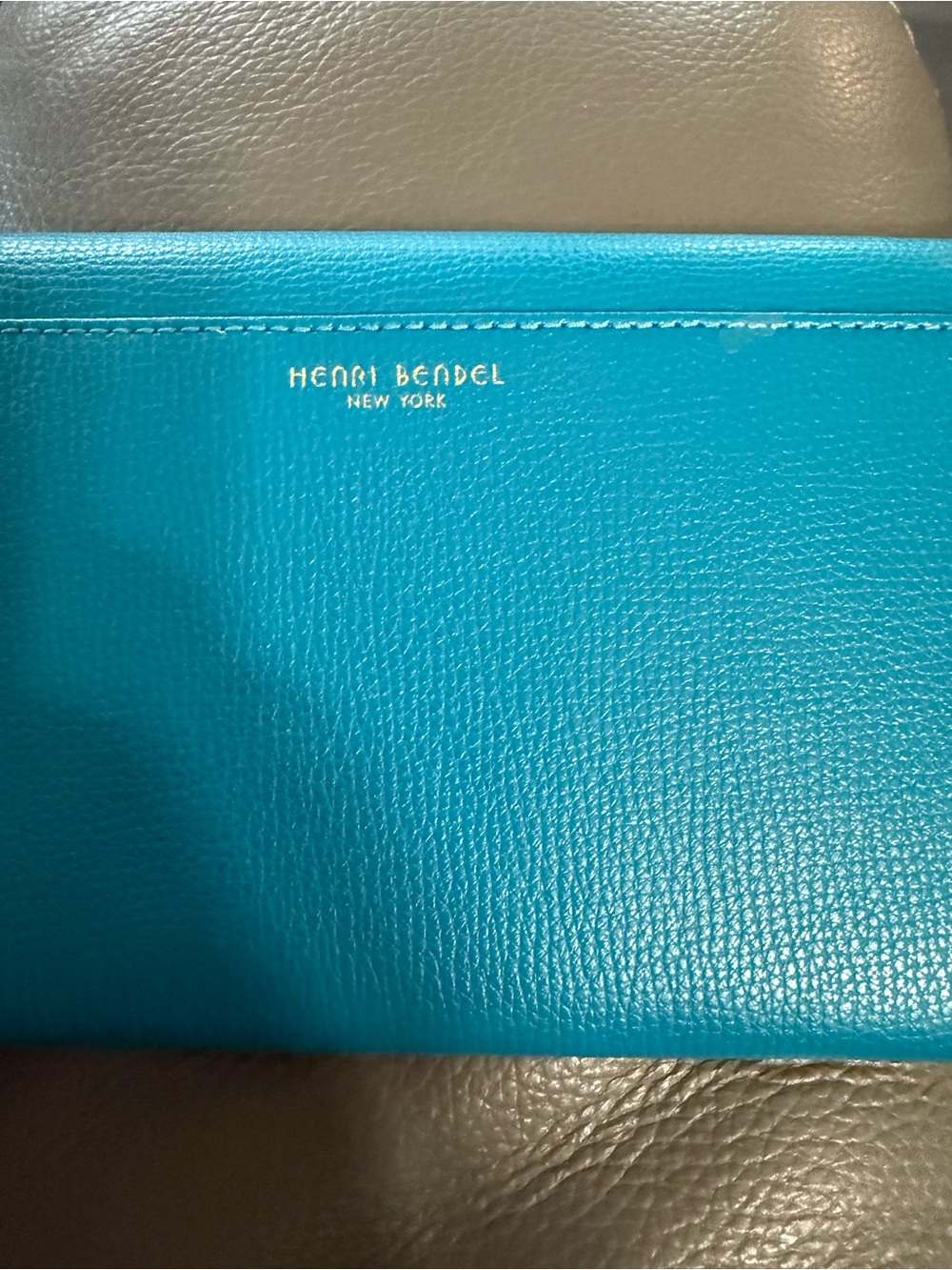 Henri Bendel Teal Stud-Trim Envelope Wallet Clutch - Picture 4 of 11
